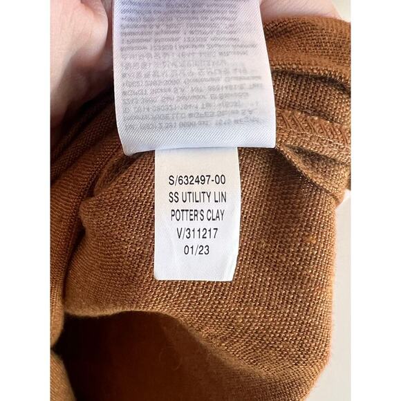 Banana Republic Short Sleeve Utility Linen Maxi Dress Pottery Clay Women's XS - Picture 8 of 9